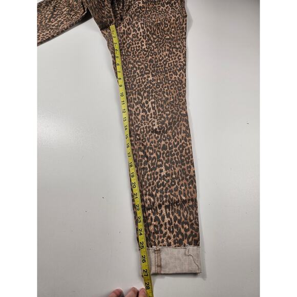 Kiss me super skinny size 29 leapord print cuffed ankle capris mid rise casual ^ - Picture 5 of 7